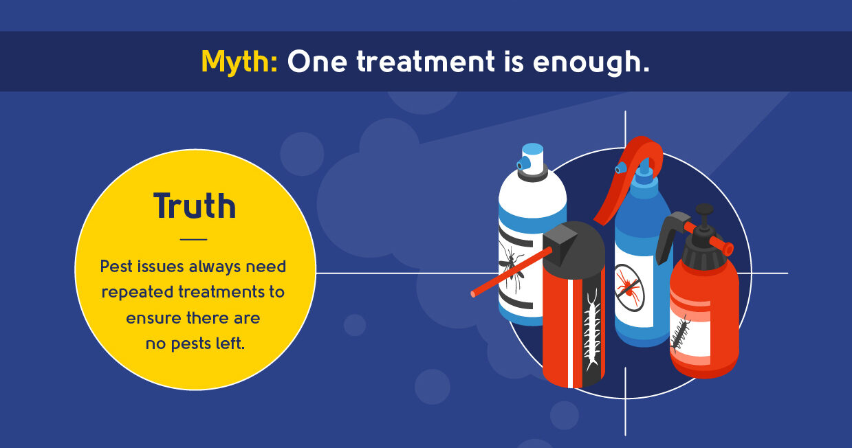myth - one pest control treatment is enough